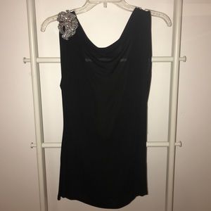 Backless Top with Crystal Flower